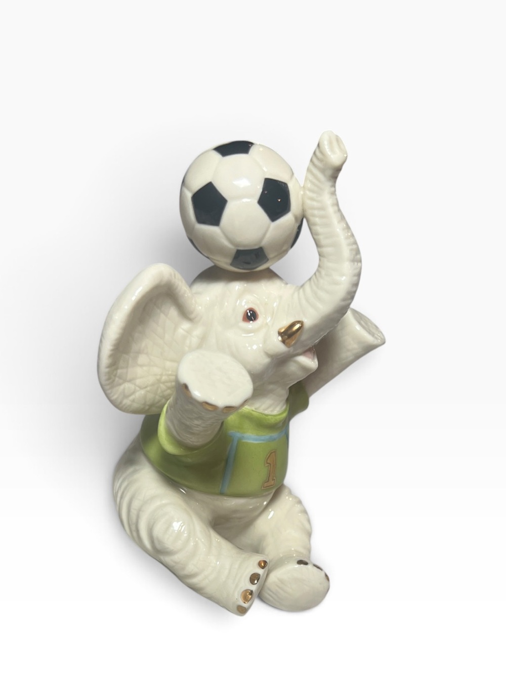 Lenox "Soccer Star Elephant" porcelain figurine 4.5” H